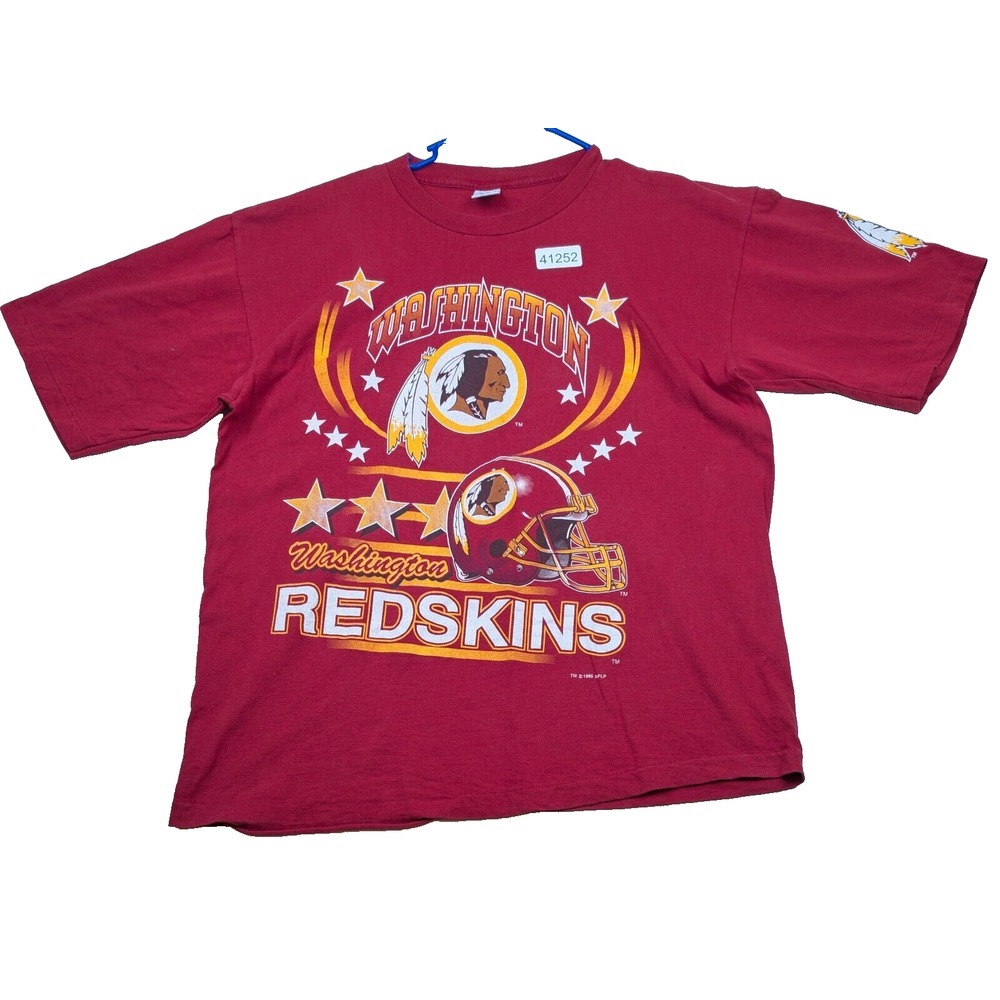 VTG Washington‎ Commanders Logo 7 T-Shirt Men's 2XL Red Graphic Football Single